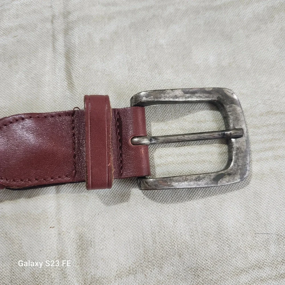 Unbranded Braided Leather Belt Mens 40 Brown Woven Distressed Buckle‎ 21180